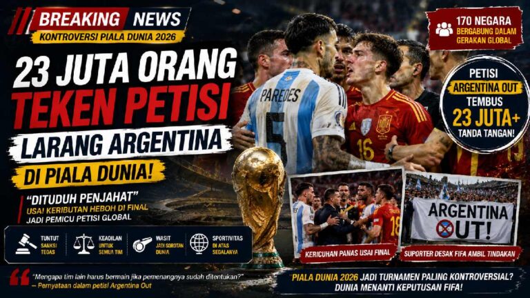 23 Juta Orang Teken Petisi Larang Argentina Tampil di Piala Dunia, Kontroversi Final 2026 Jadi Sorotan