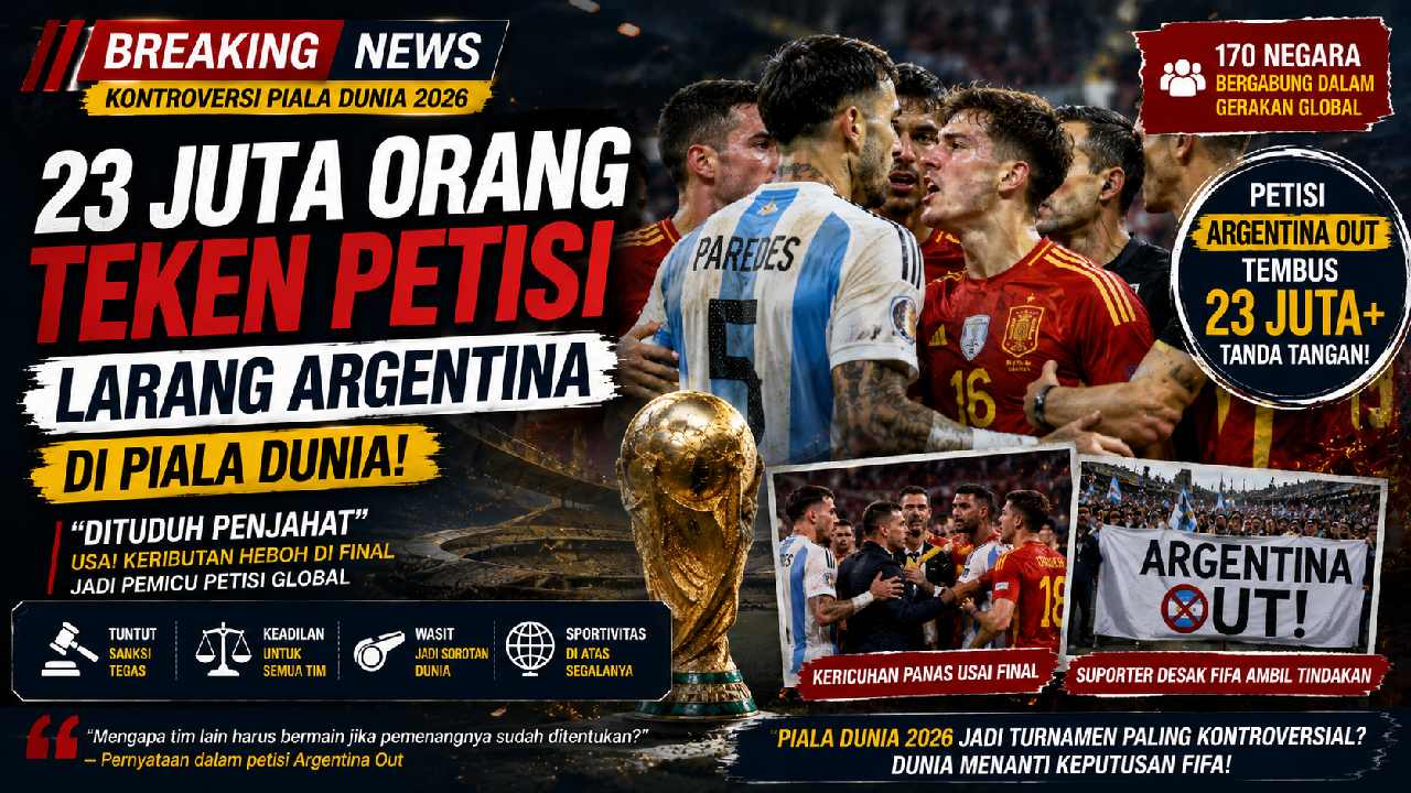 23 Juta Orang Teken Petisi Larang Argentina Tampil di Piala Dunia, Kontroversi Final 2026 Jadi Sorotan