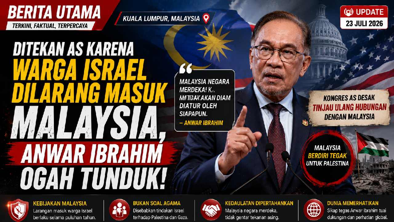Anwar Ibrahim Menolak Tekanan AS soal Pembatasan Masuk Warga Israel ke Malaysia