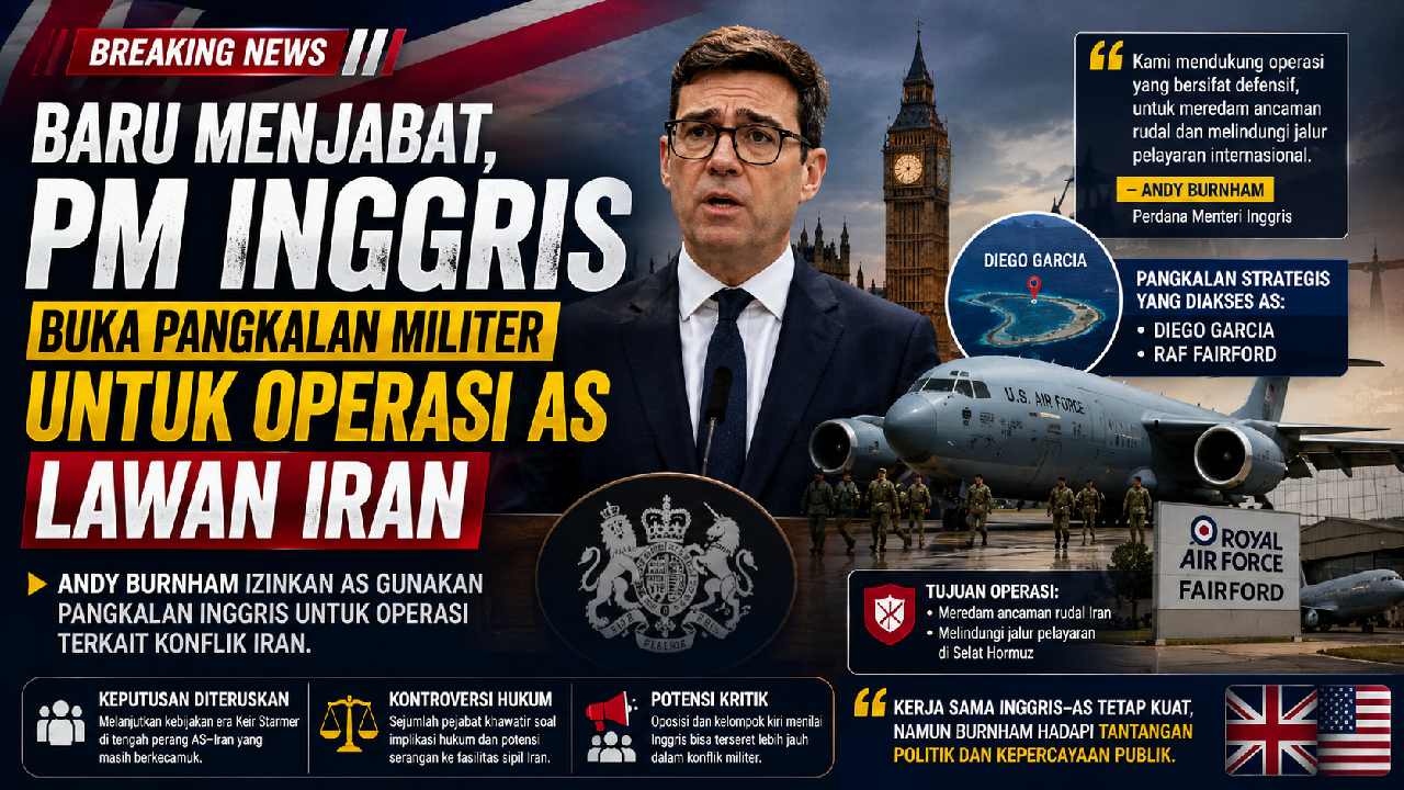 Baru Menjabat, Andy Burnham Pertahankan Akses Pangkalan Inggris untuk Operasi AS