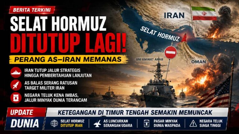 Selat Hormuz Kembali Ditutup, Konflik AS-Iran Picu Dampak Besar di Timur Tengah
