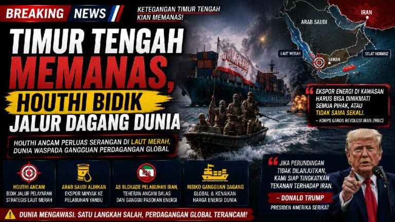 Timur Tengah Memanas, Ancaman Houthi Bayangi Jalur Dagang dan Pasokan Energi Dunia