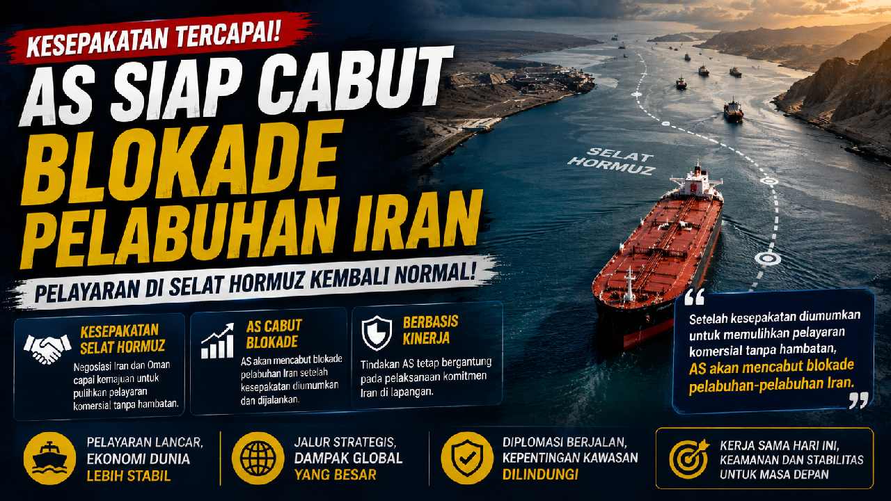 AS Siap Cabut Blokade Pelabuhan Iran Setelah Kesepakatan Selat Hormuz