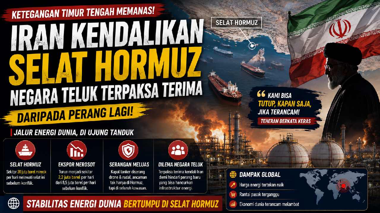 Negara Teluk Hadapi Dilema Hormuz, Kendali Iran Dinilai Lebih Baik daripada Perang Baru