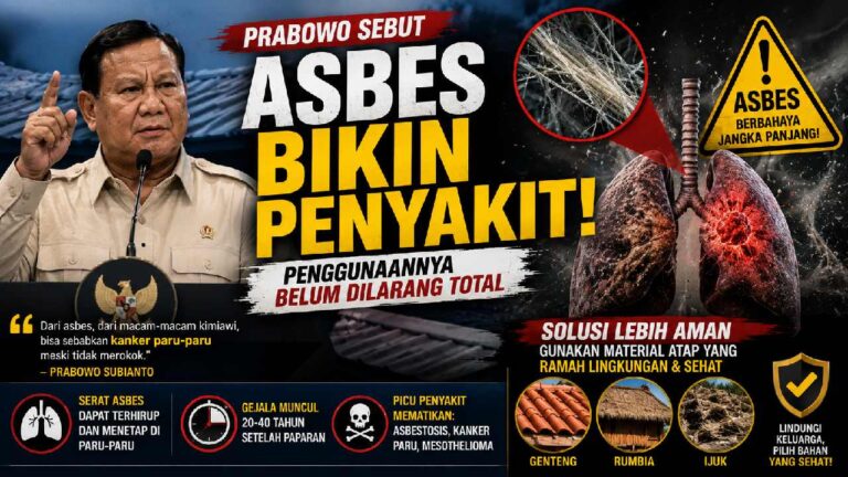 Prabowo Soroti Bahaya Asbes, Mengapa Material Ini Belum Dilarang Total di Indonesia?