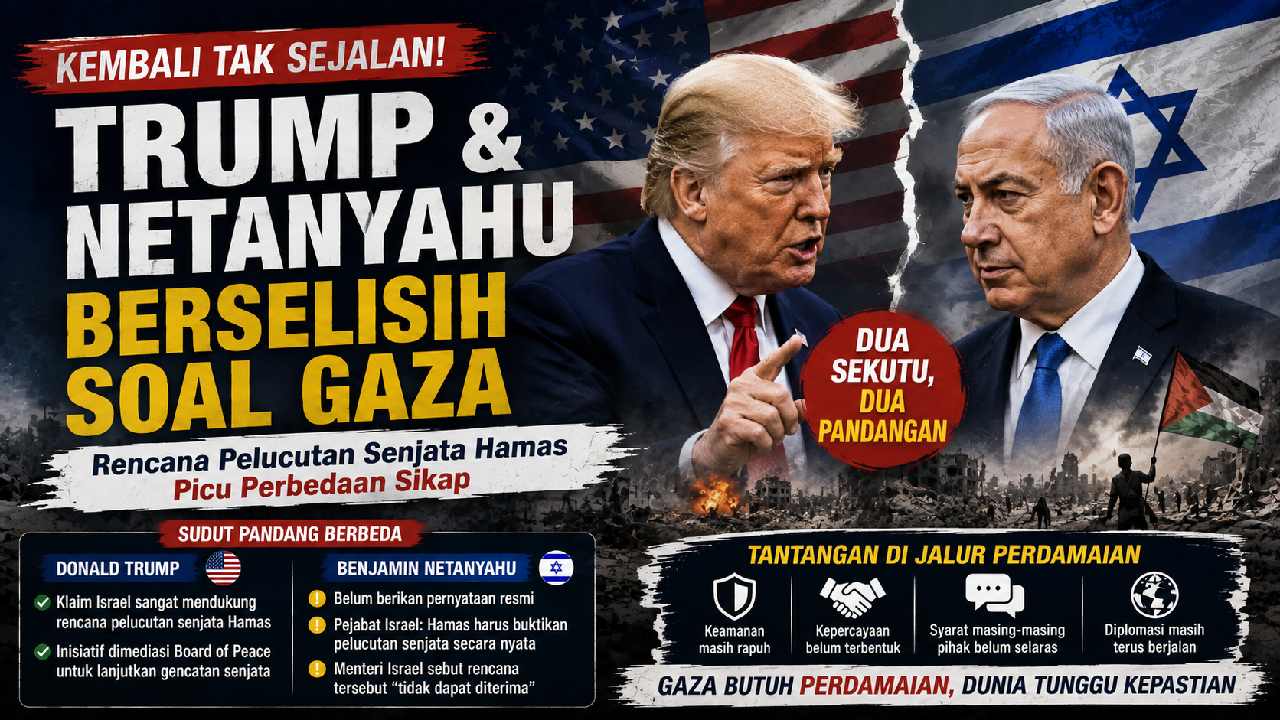 Trump dan Netanyahu Kembali Berbeda Sikap, Kini Berselisih soal Rencana Pelucutan Senjata Hamas di Gaza