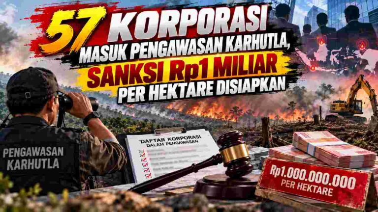 57 Korporasi Masuk Pengawasan Karhutla, Sanksi Rp1 Miliar per Hektare Disiapkan