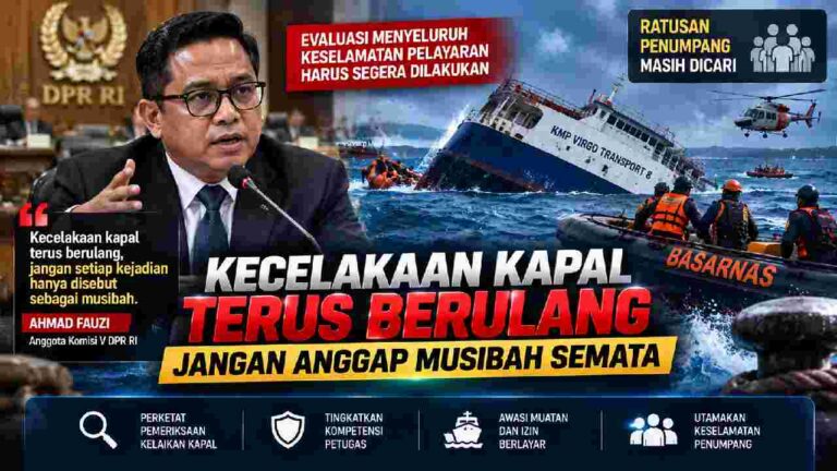 Kecelakaan Kapal Berulang, DPR Desak Evaluasi Menyeluruh Keselamatan Pelayaran