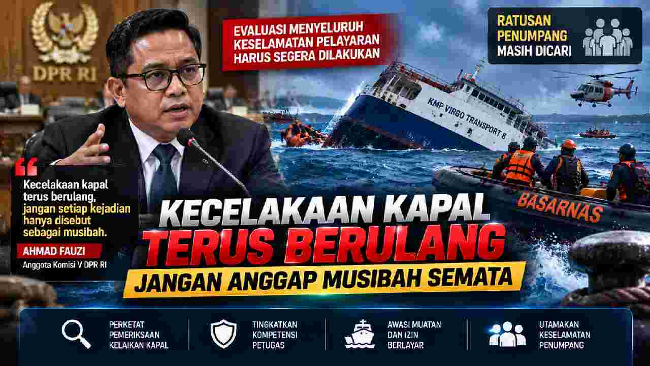 Kecelakaan Kapal Berulang, DPR Desak Evaluasi Menyeluruh Keselamatan Pelayaran