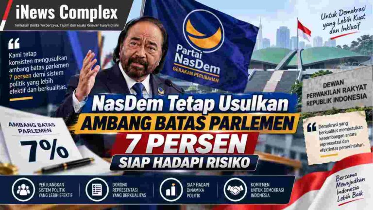 NasDem Tetap Usulkan Ambang Batas Parlemen 7 Persen, Siap Hadapi Risiko