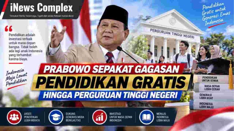 Prabowo Sepakat Gagasan Pendidikan Gratis hingga Perguruan Tinggi Negeri