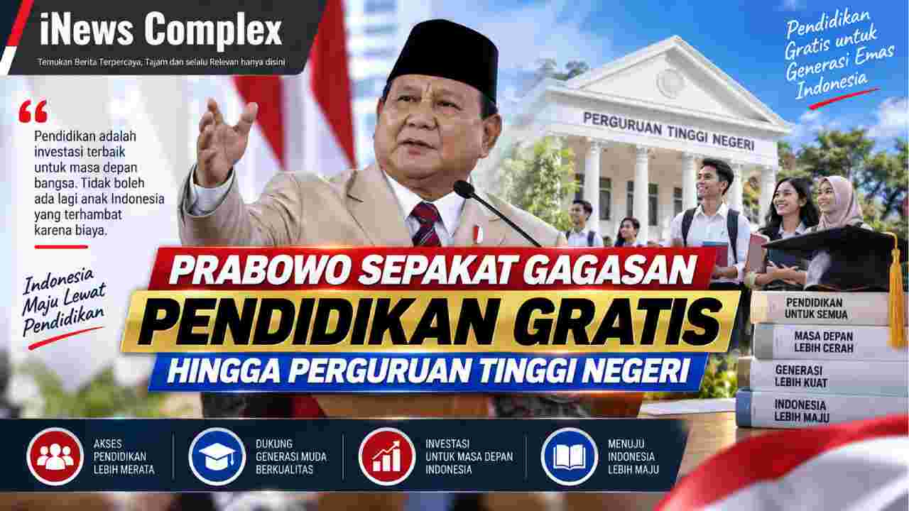 Prabowo Sepakat Gagasan Pendidikan Gratis hingga Perguruan Tinggi Negeri
