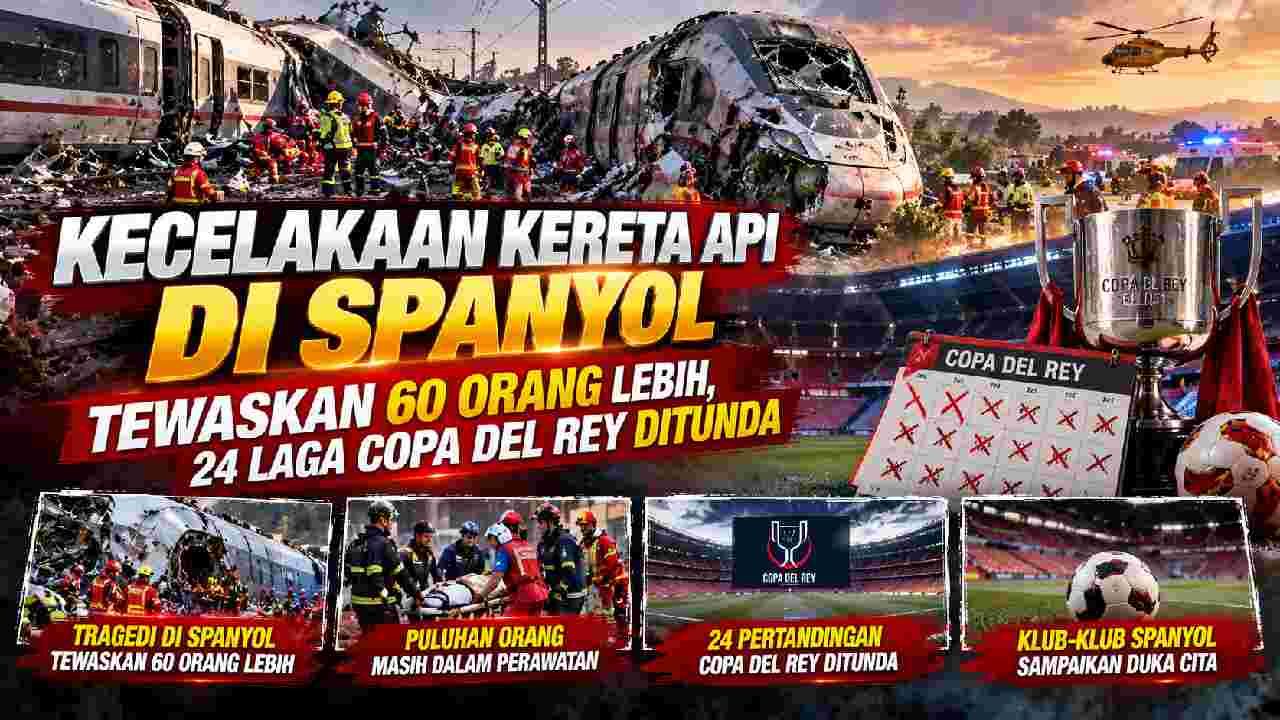 Kecelakaan Kereta Spanyol Tewaskan Lebih dari 60 Orang, 24 Laga Copa del Rey Ditunda