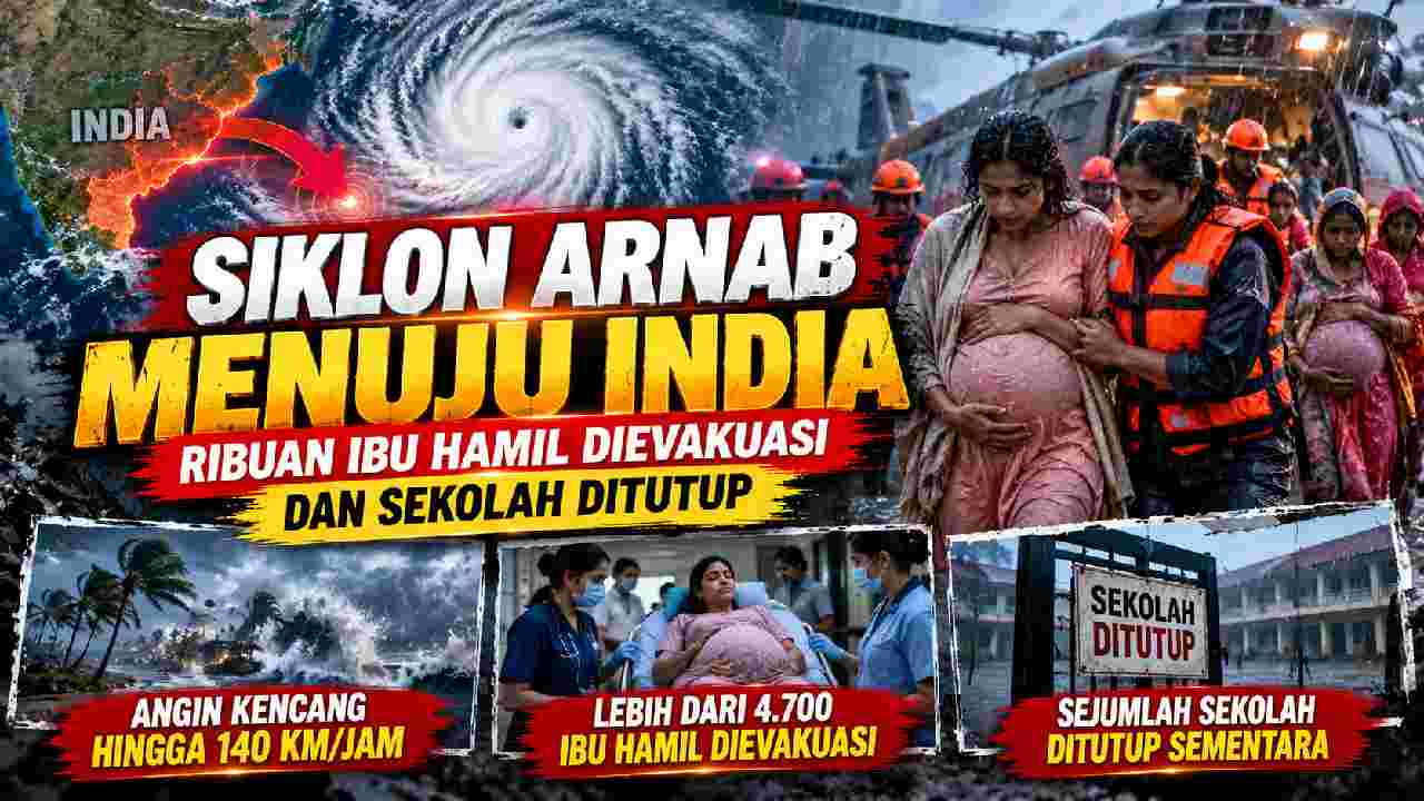 Siklon Arnab Menuju India, Ribuan Ibu Hamil Dievakuasi dan Sekolah Ditutup